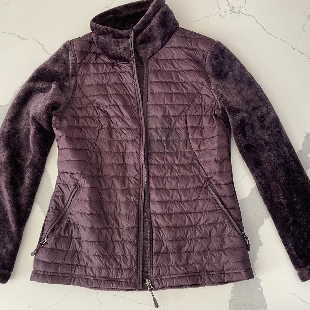 Purple Puffer jacket with fur